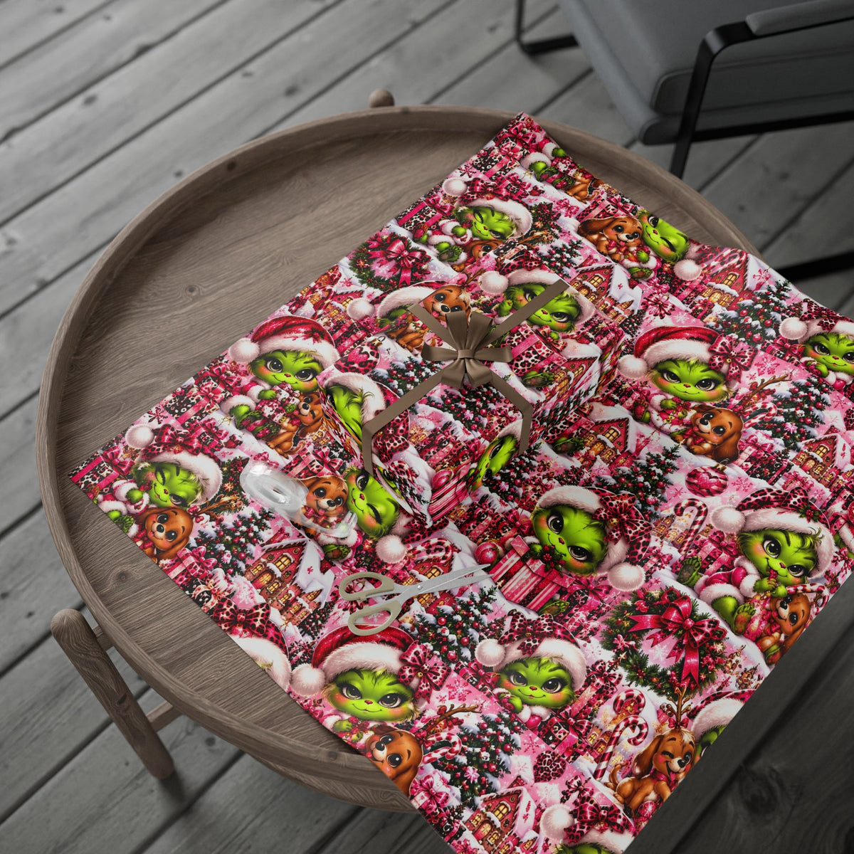 Merry Mischief Pink & Leopard Christmas Wrapping Paper