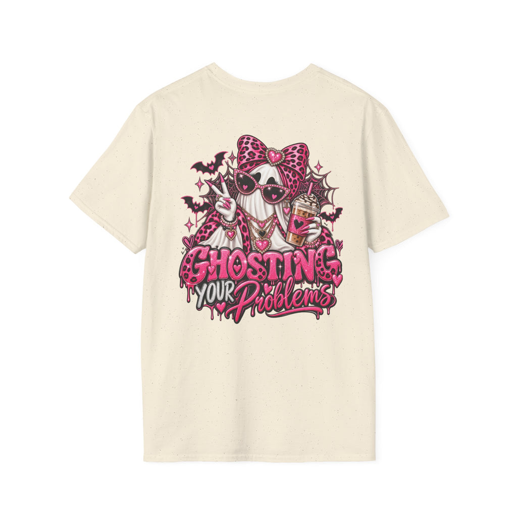 Ghosting Your Problems Pink Bow Ghost T-Shirt