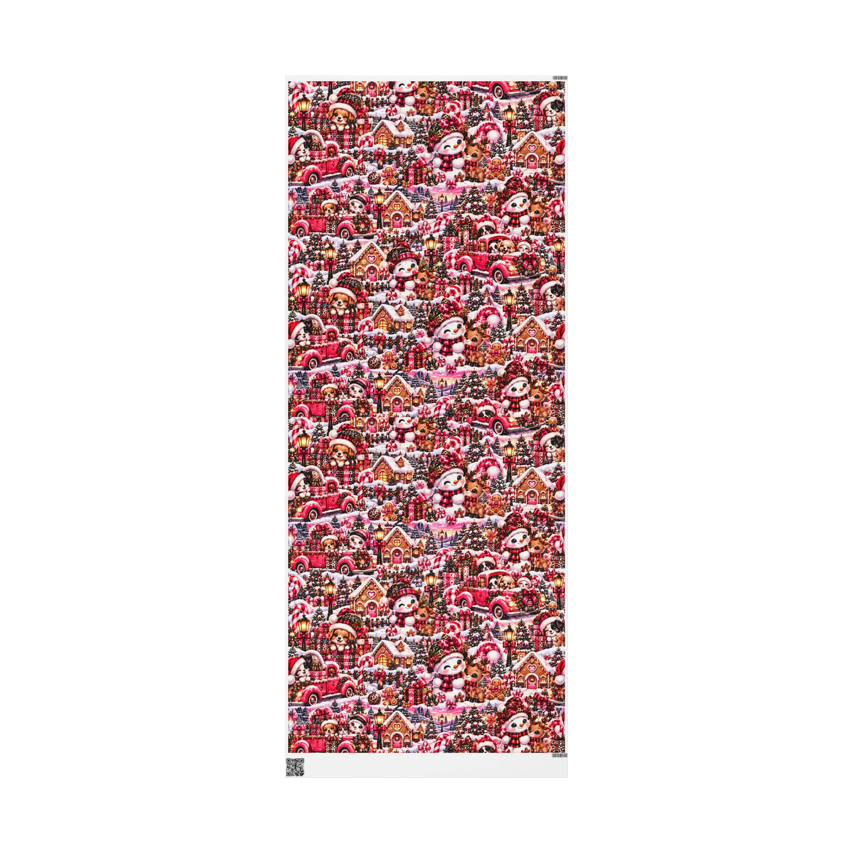 Pink Christmas Magic Wrapping Paper – Snowmen, Reindeer & Holiday Cheer