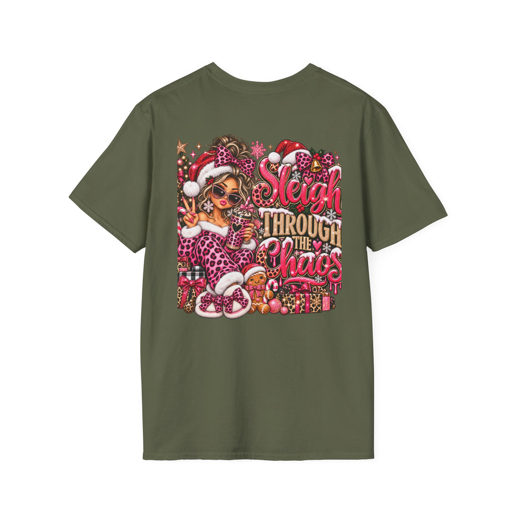 Christmas Sleigh Through the Chaos Holiday T-Shirt