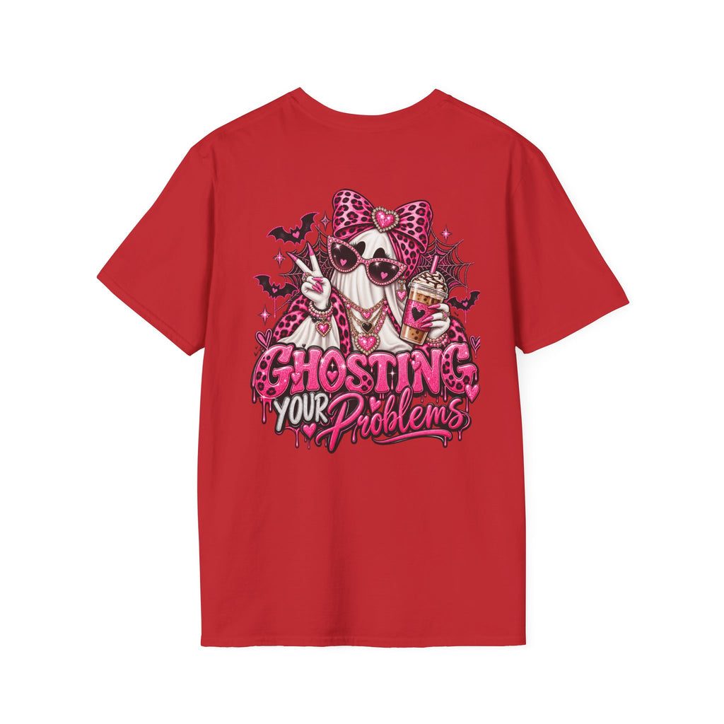 Ghosting Your Problems Pink Bow Ghost T-Shirt