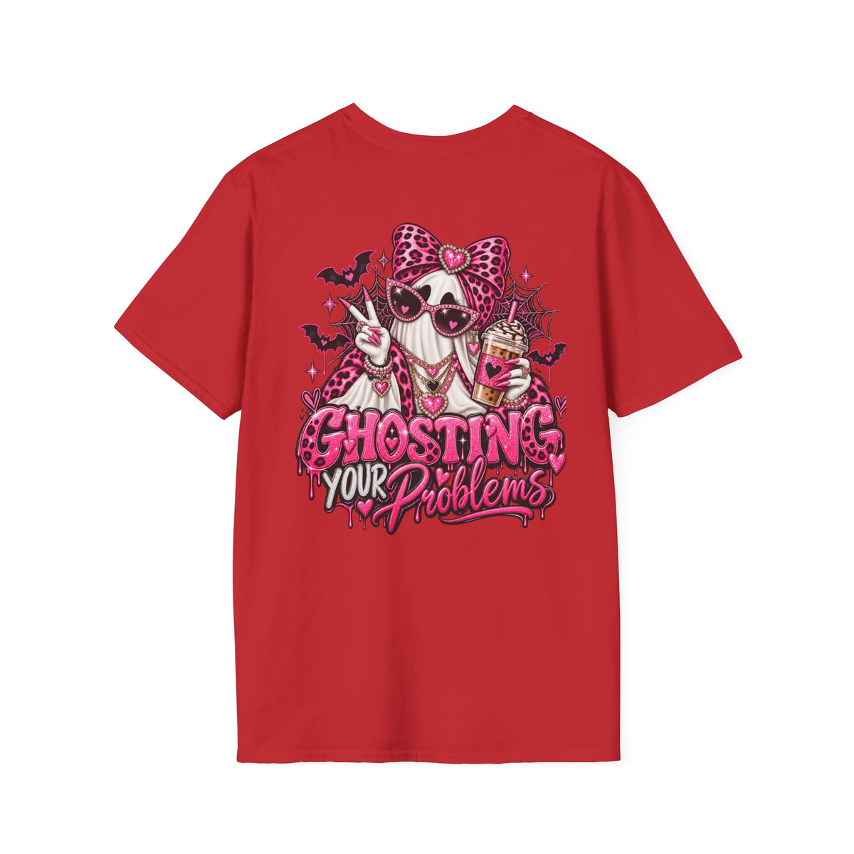 Ghosting Your Problems Pink Bow Ghost T-Shirt