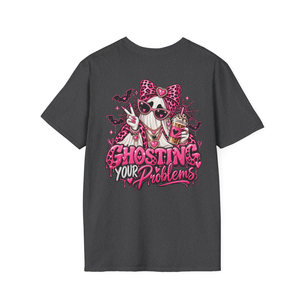 Ghosting Your Problems Pink Bow Ghost T-Shirt