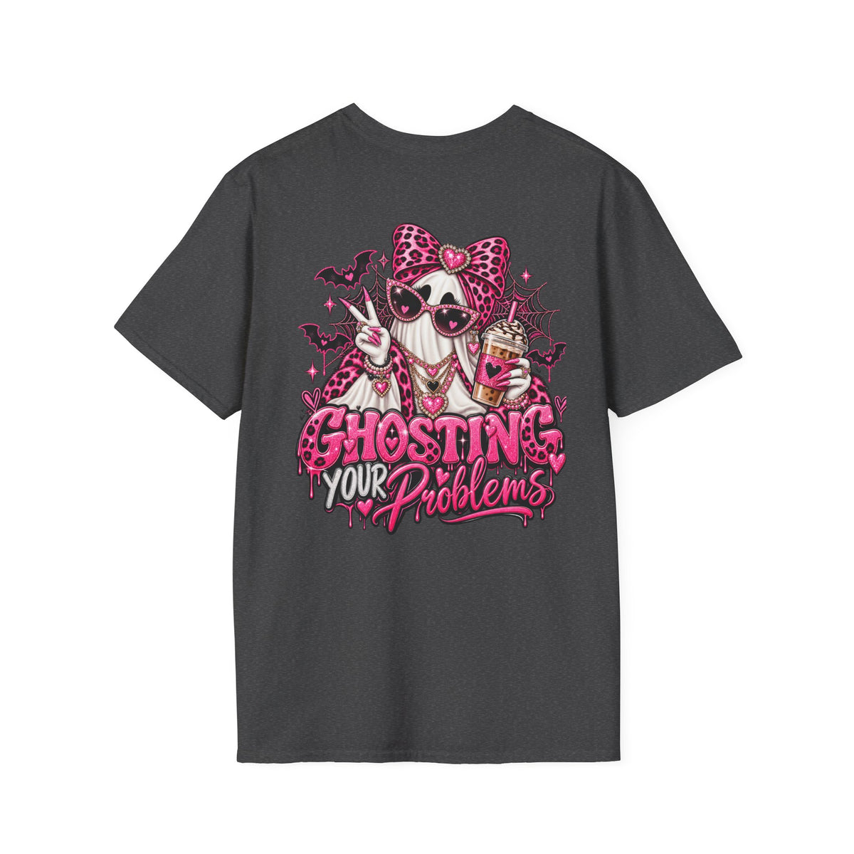 Ghosting Your Problems Pink Bow Ghost T-Shirt