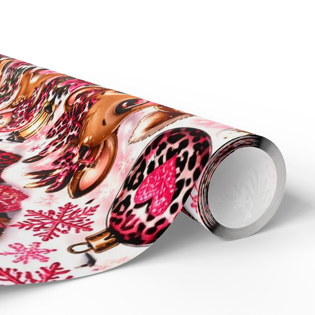 Pink Leopard Reindeer Christmas Wrapping Paper – Rudolph’s Glam Holidays