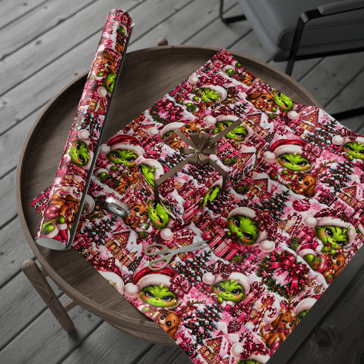 Merry Mischief Pink & Leopard Christmas Wrapping Paper
