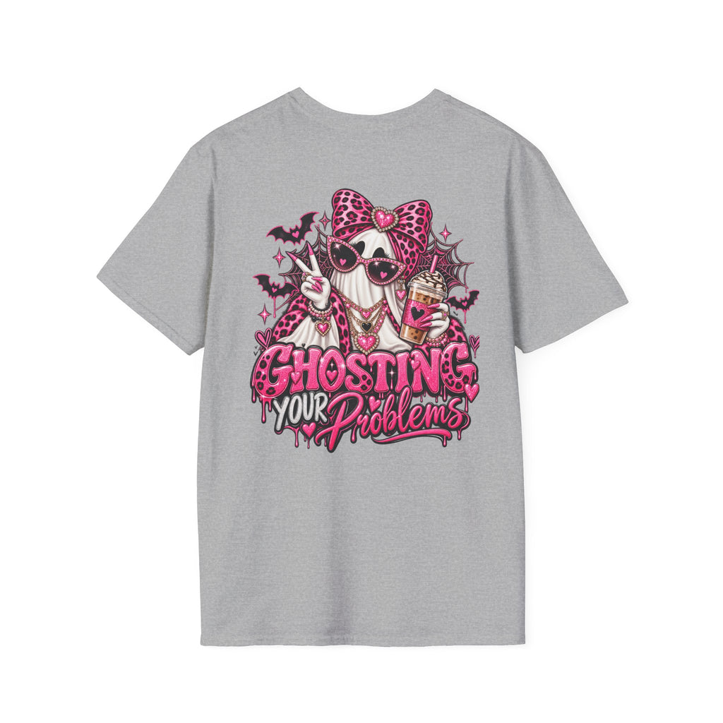 Ghosting Your Problems Pink Bow Ghost T-Shirt