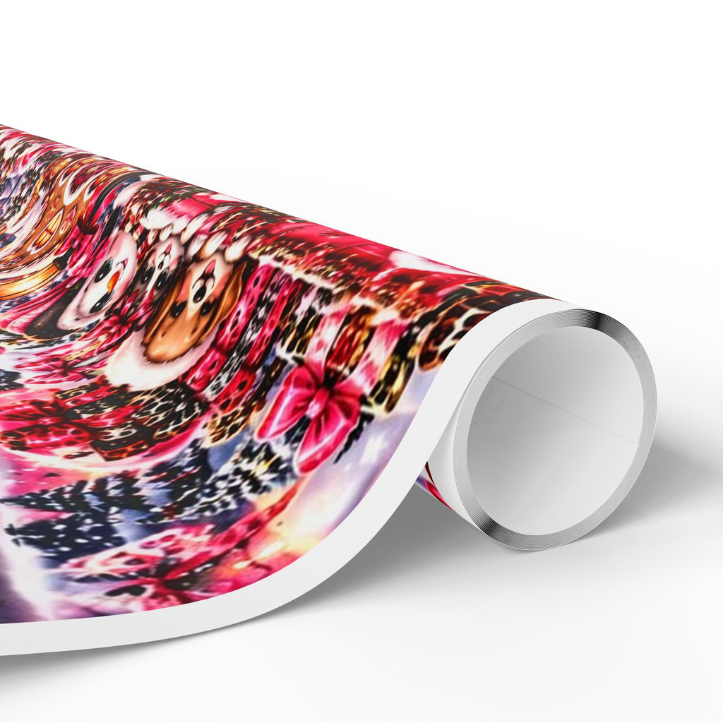 Pink Christmas Magic Wrapping Paper – Snowmen, Reindeer & Holiday Cheer