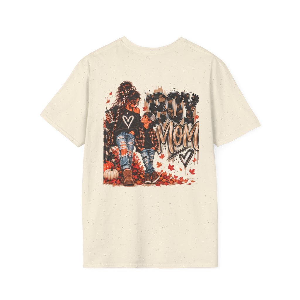 Boy Mom T-Shirt – Autumn Leaves Pumpkin Fall Graphic Tee