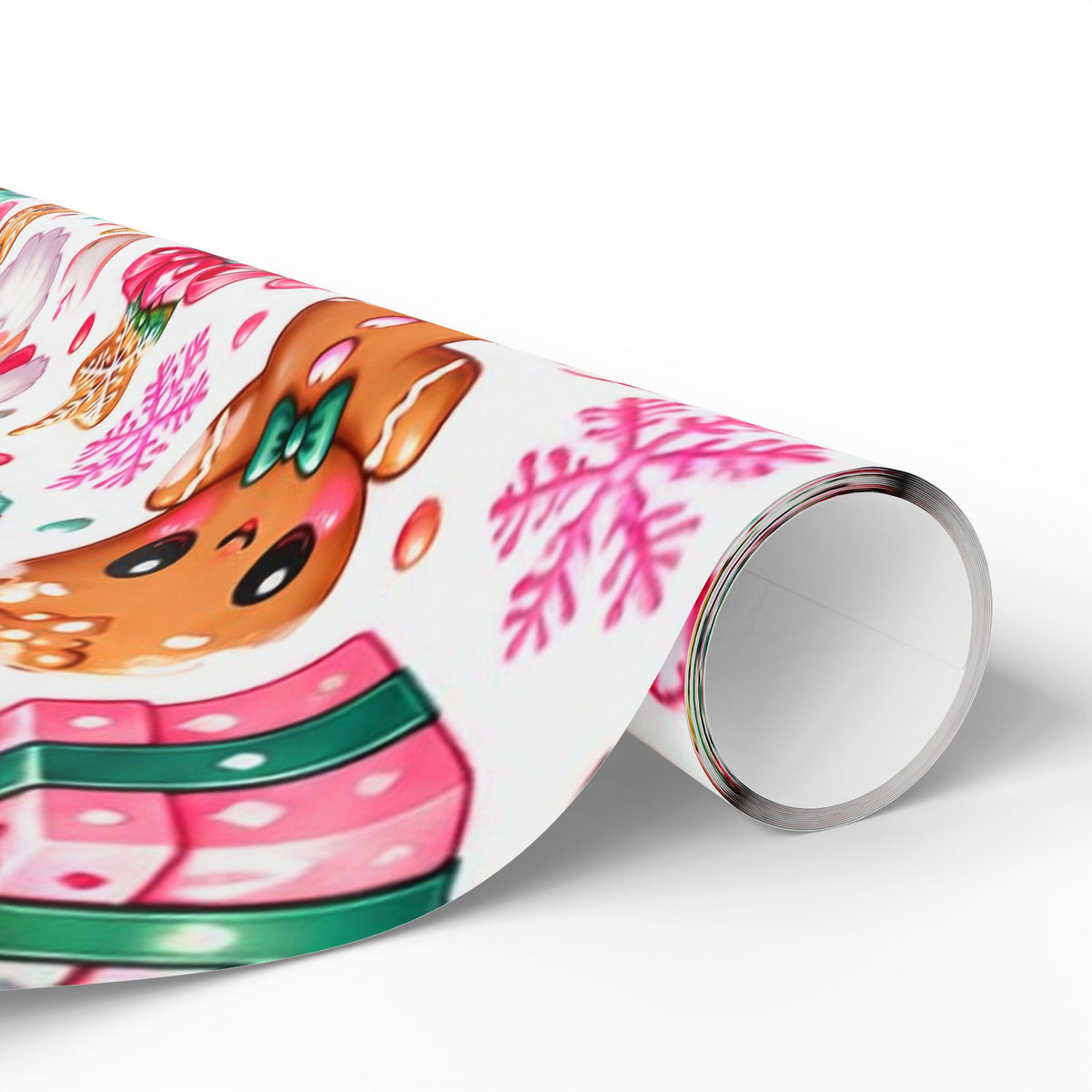 Sweet Christmas Wishes Pink & Mint Wrapping PaperWrapp