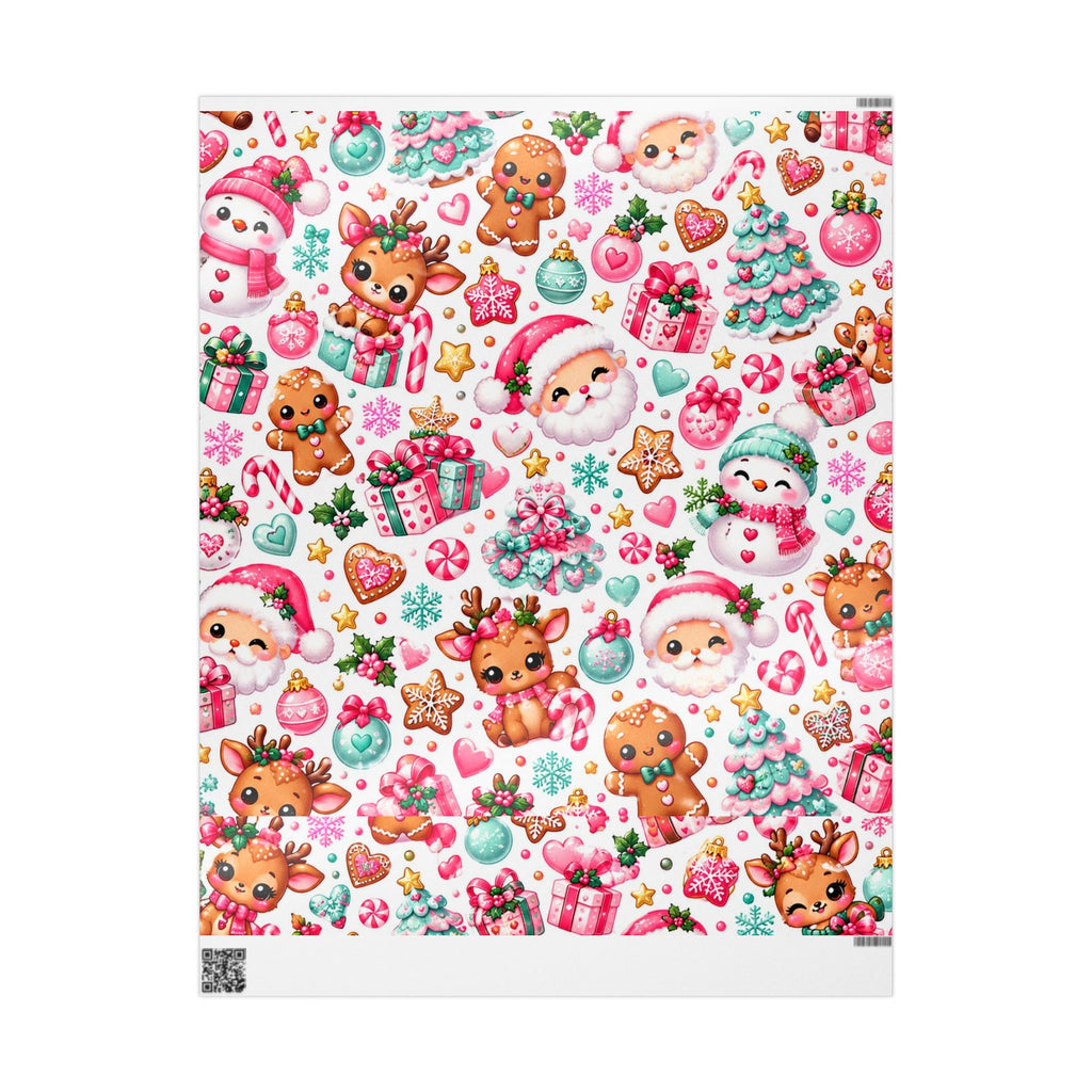 Sweet Christmas Wishes Pink & Mint Wrapping PaperWrapp