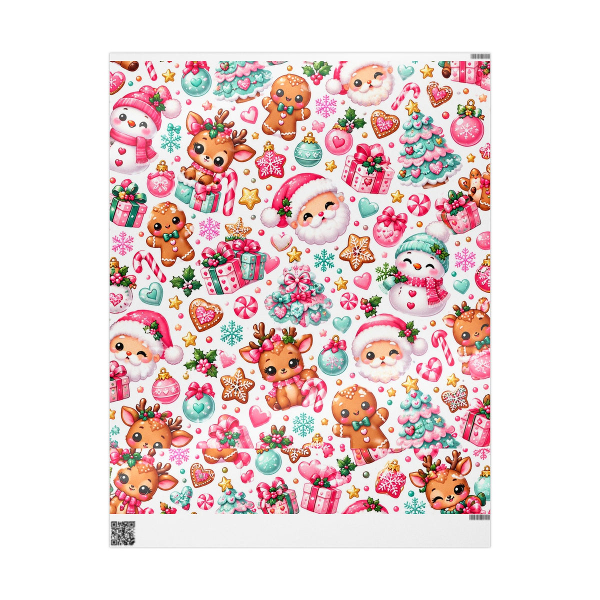 Sweet Christmas Wishes Pink & Mint Wrapping PaperWrapp