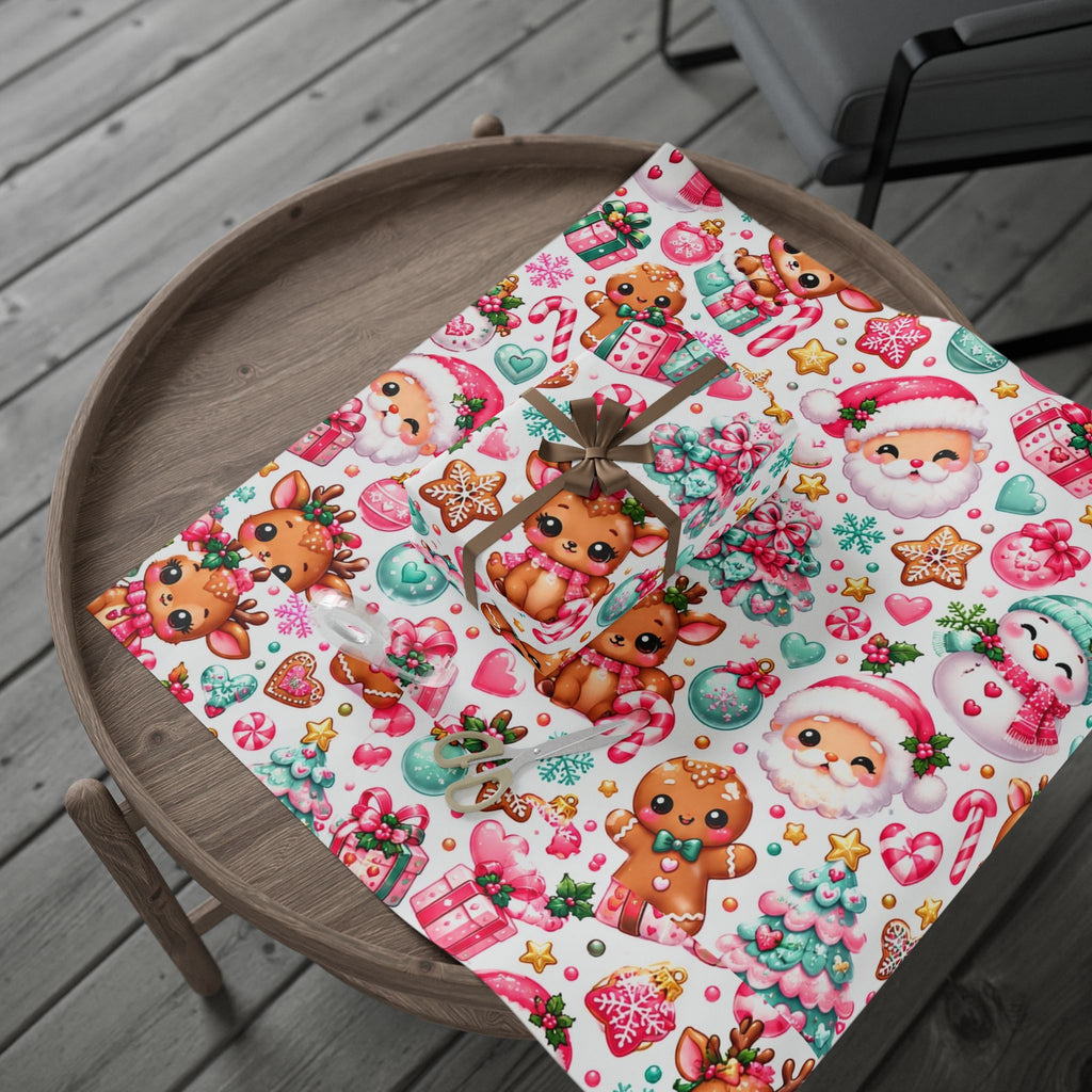 Sweet Christmas Wishes Pink & Mint Wrapping PaperWrapp