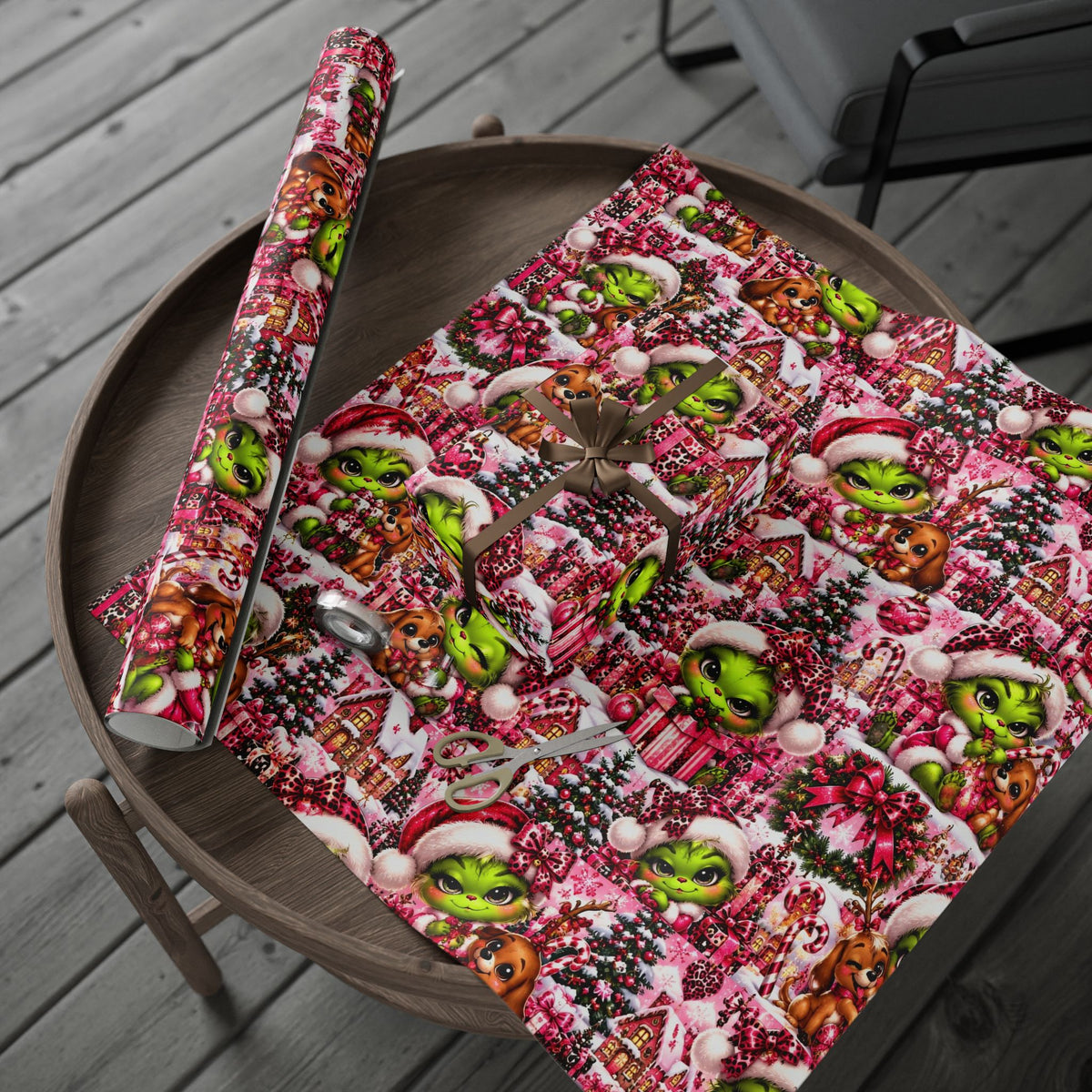 Merry Mischief Pink & Leopard Christmas Wrapping Paper