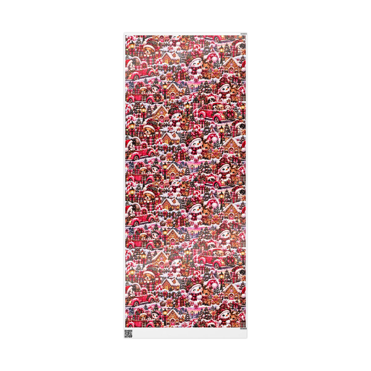 Pink Christmas Magic Wrapping Paper – Snowmen, Reindeer & Holiday Cheer