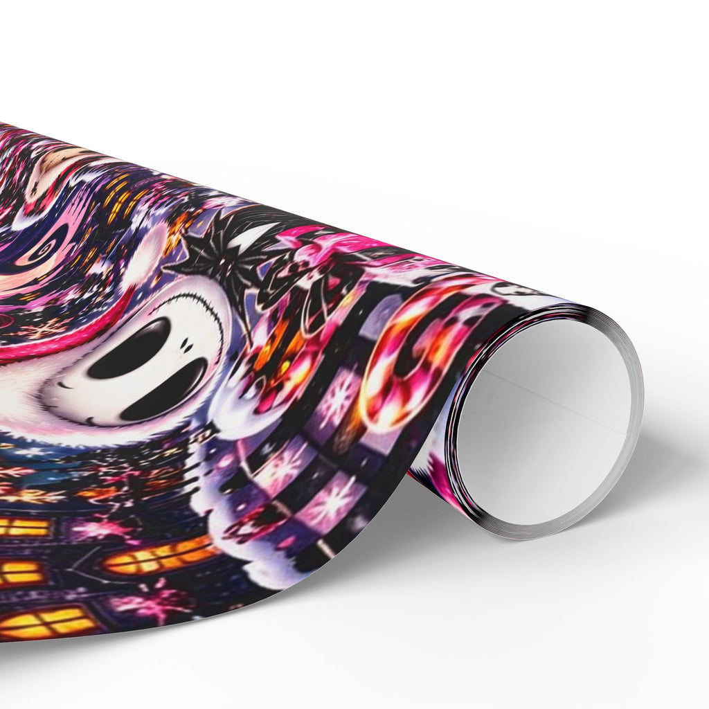 Pink Gothic Christmas Wrapping Paper – Merry & Spooky Holiday Magic