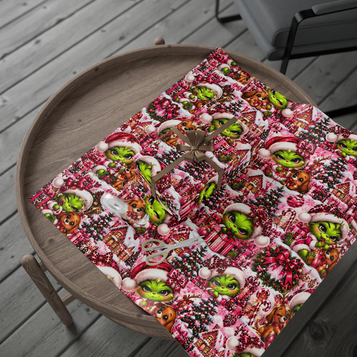 Merry Mischief Pink & Leopard Christmas Wrapping Paper