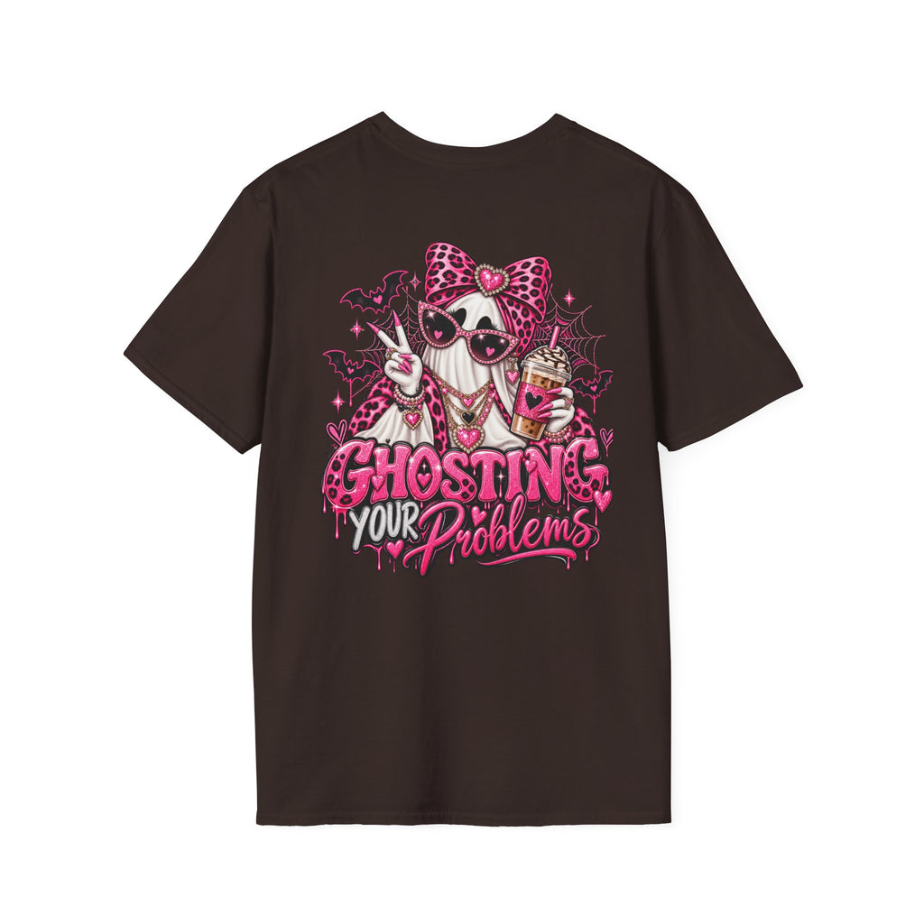 Ghosting Your Problems Pink Bow Ghost T-Shirt