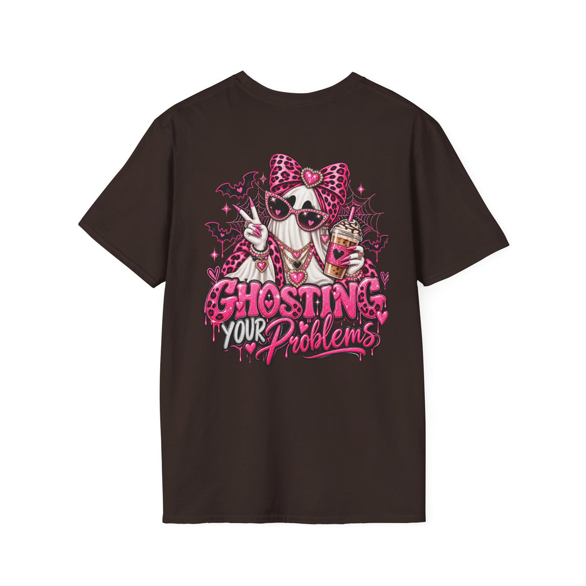 Ghosting Your Problems Pink Bow Ghost T-Shirt