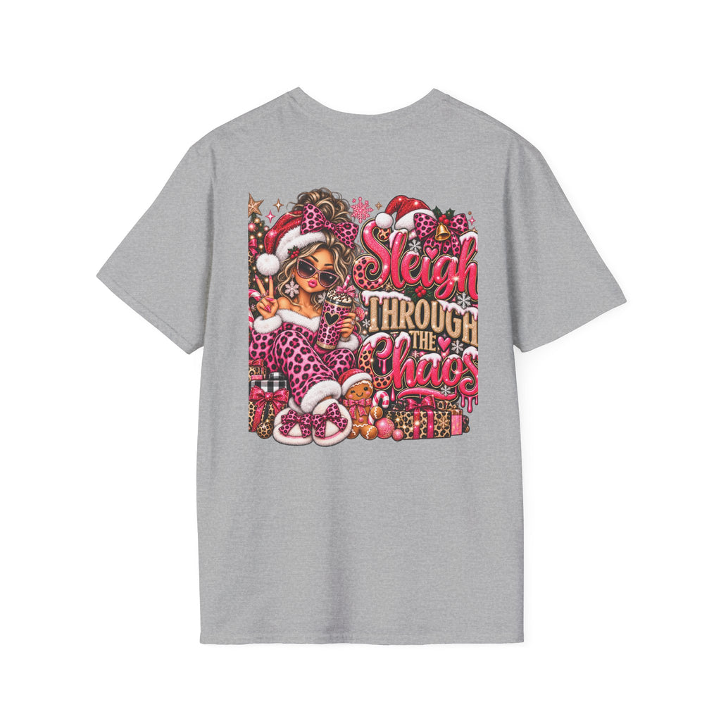 Christmas Sleigh Through the Chaos Holiday T-Shirt