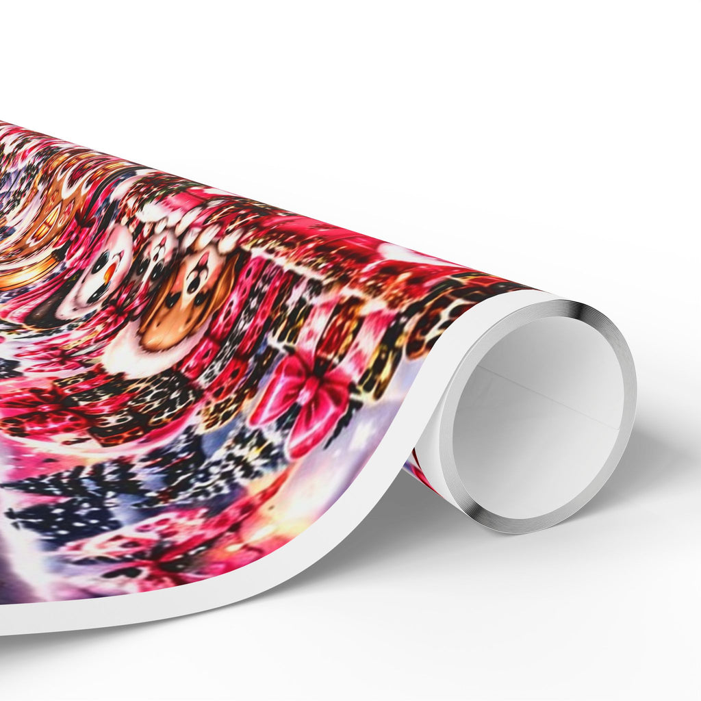 Pink Christmas Magic Wrapping Paper – Snowmen, Reindeer & Holiday Cheer