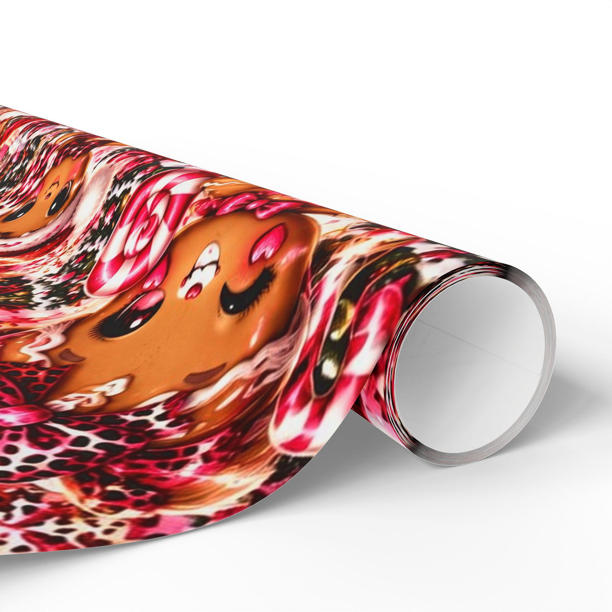 Sweet & Sassy Gingerbread Christmas Wrapping Paper – Pink Leopard Holiday