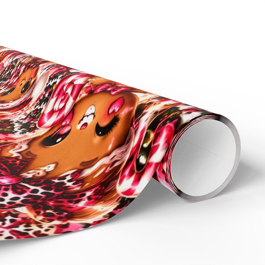 Sweet & Sassy Gingerbread Christmas Wrapping Paper – Pink Leopard Holiday