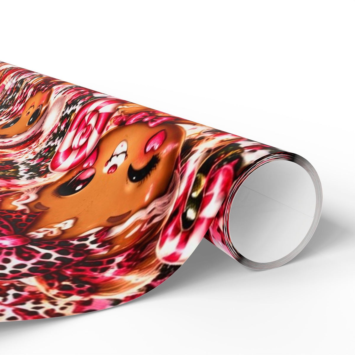Sweet & Sassy Gingerbread Christmas Wrapping Paper – Pink Leopard Holiday