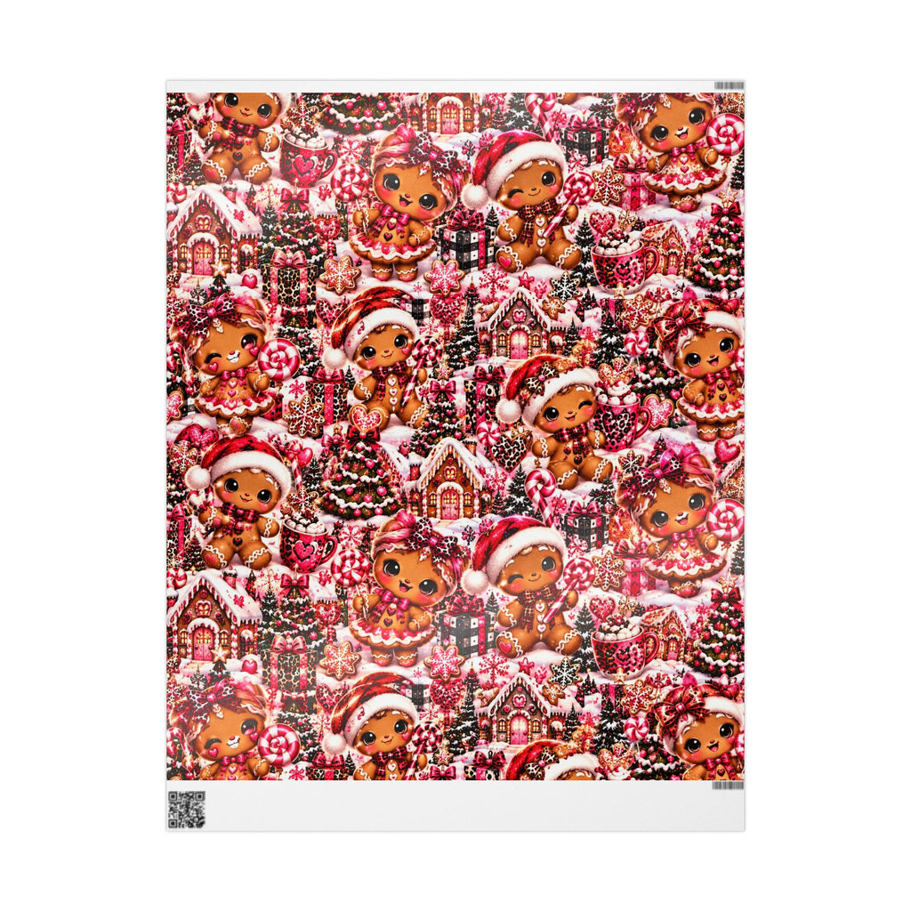 Sweet & Sassy Gingerbread Christmas Wrapping Paper – Pink Leopard Holiday