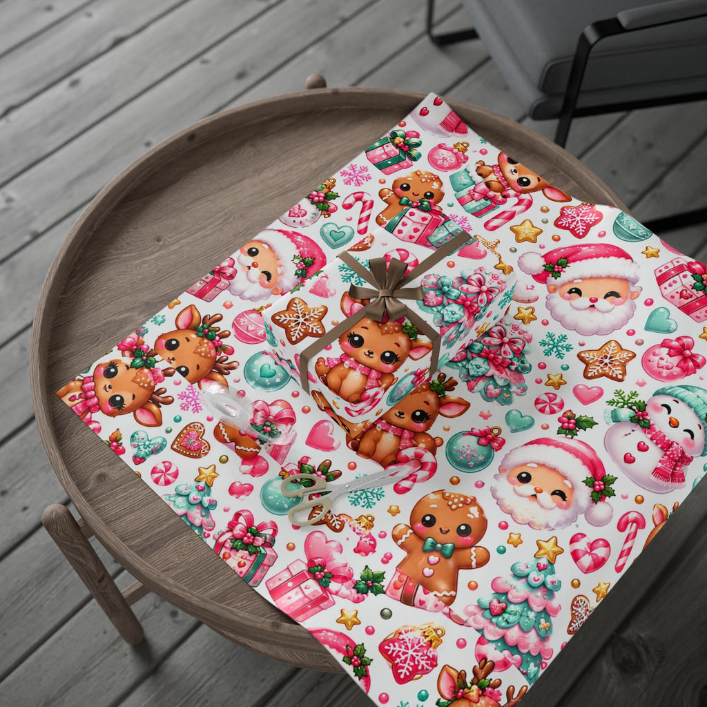 Sweet Christmas Wishes Pink & Mint Wrapping PaperWrapp