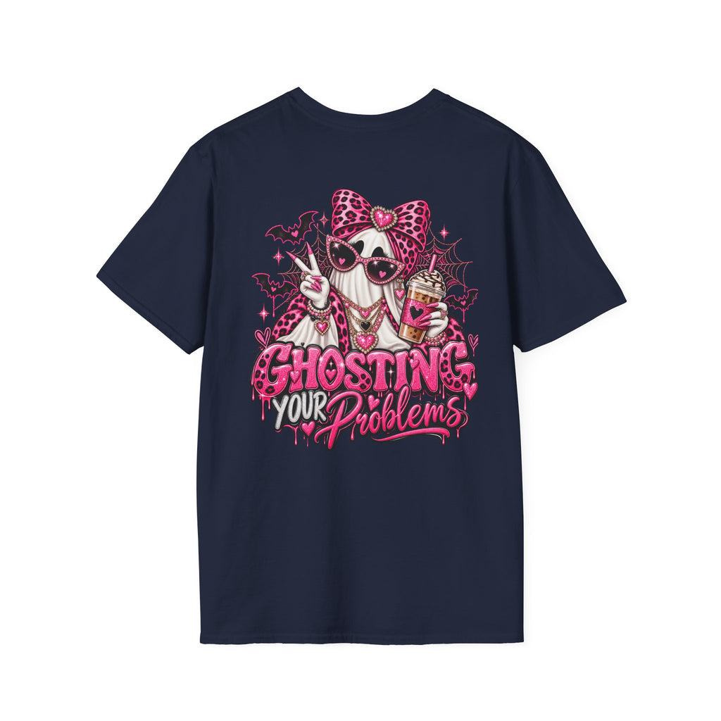 Ghosting Your Problems Pink Bow Ghost T-Shirt