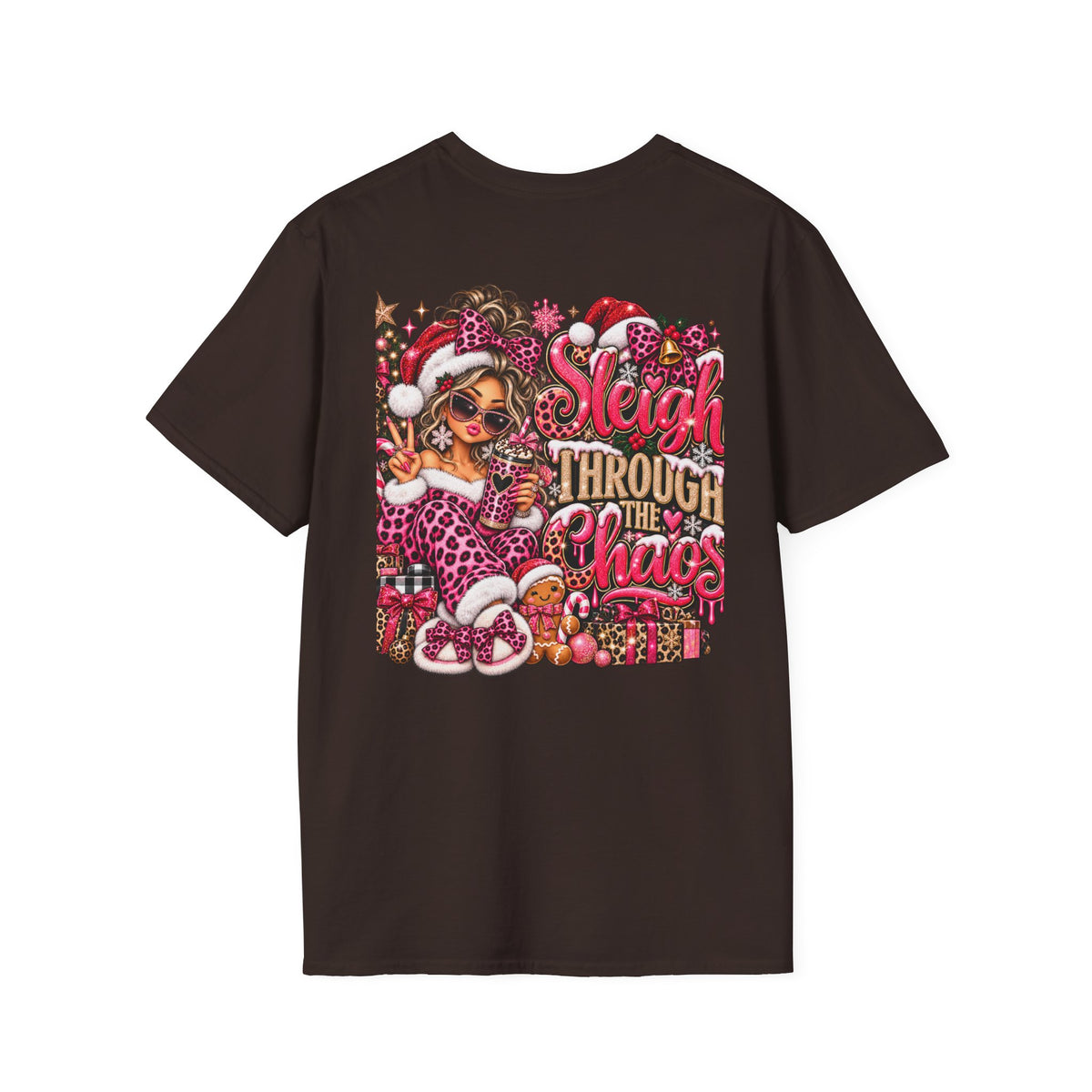 Christmas Sleigh Through the Chaos Holiday T-Shirt