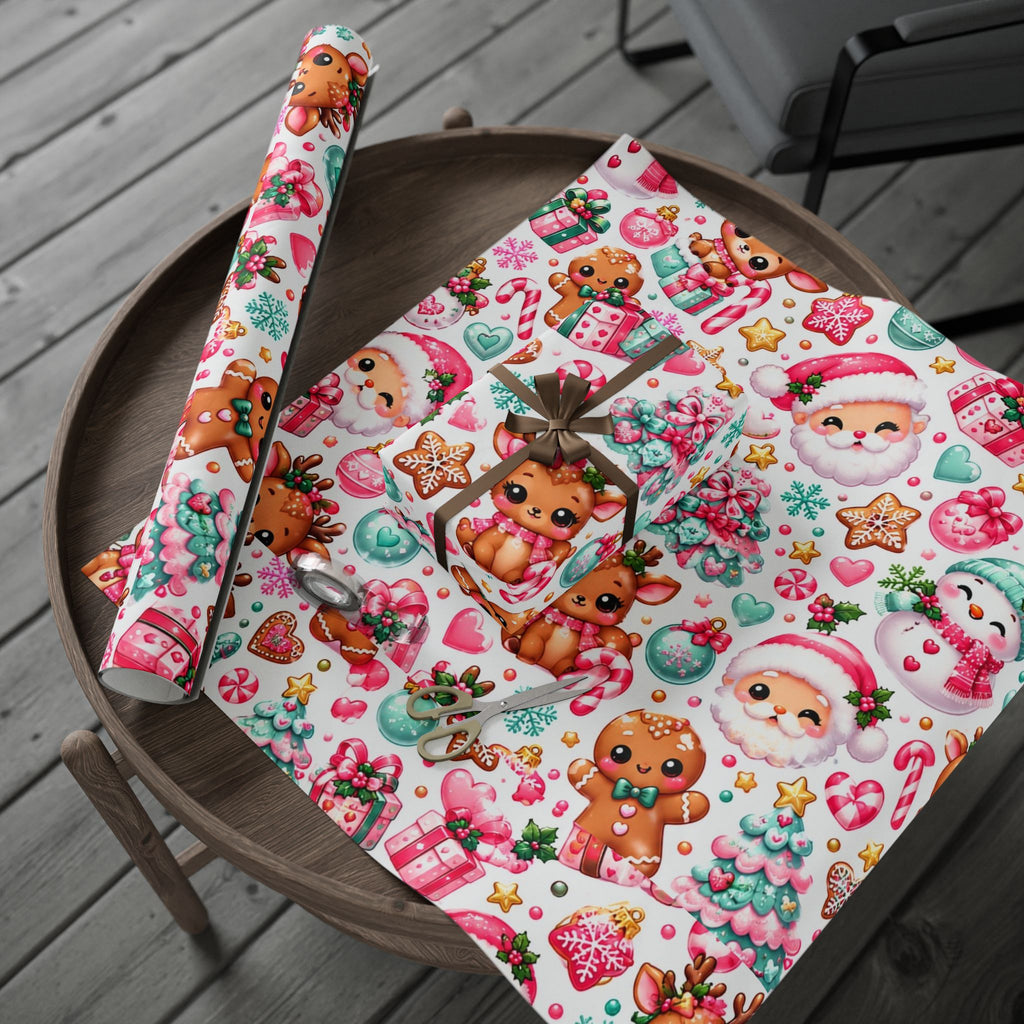 Sweet Christmas Wishes Pink & Mint Wrapping PaperWrapp