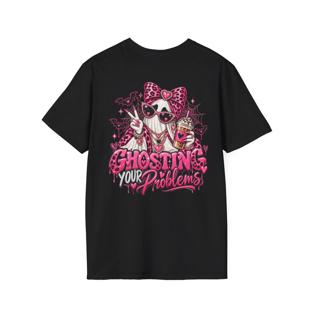 Ghosting Your Problems Pink Bow Ghost T-Shirt