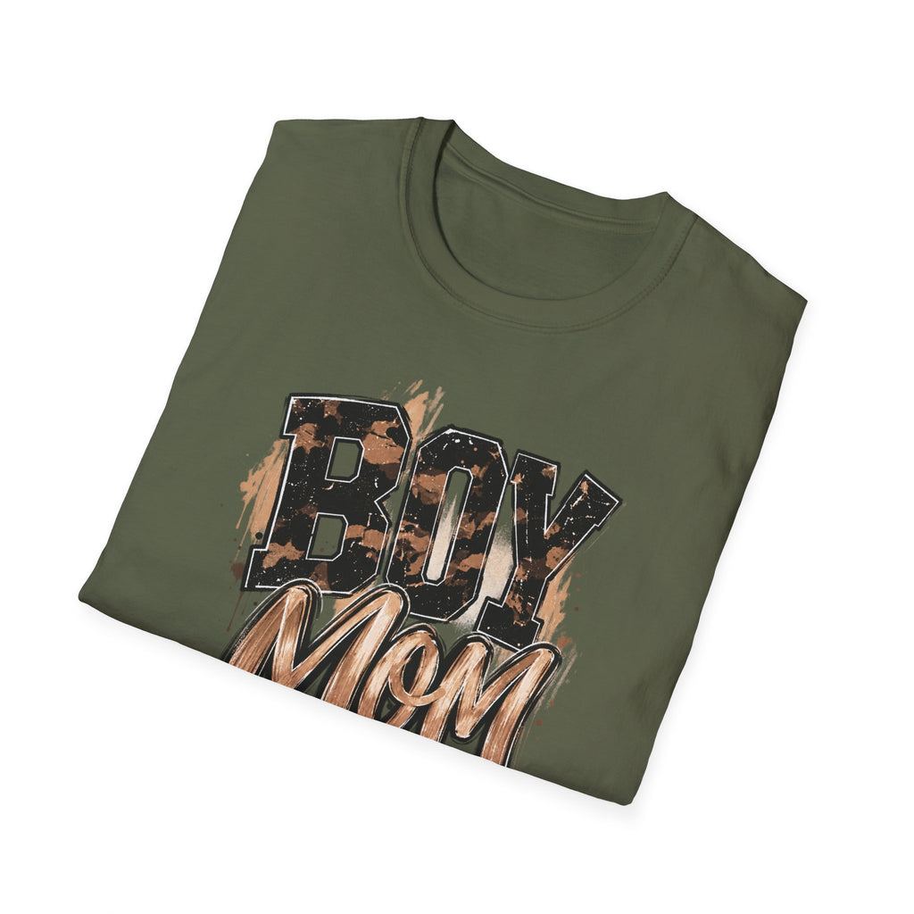Boy Mom T-Shirt – Autumn Leaves Pumpkin Fall Graphic Tee
