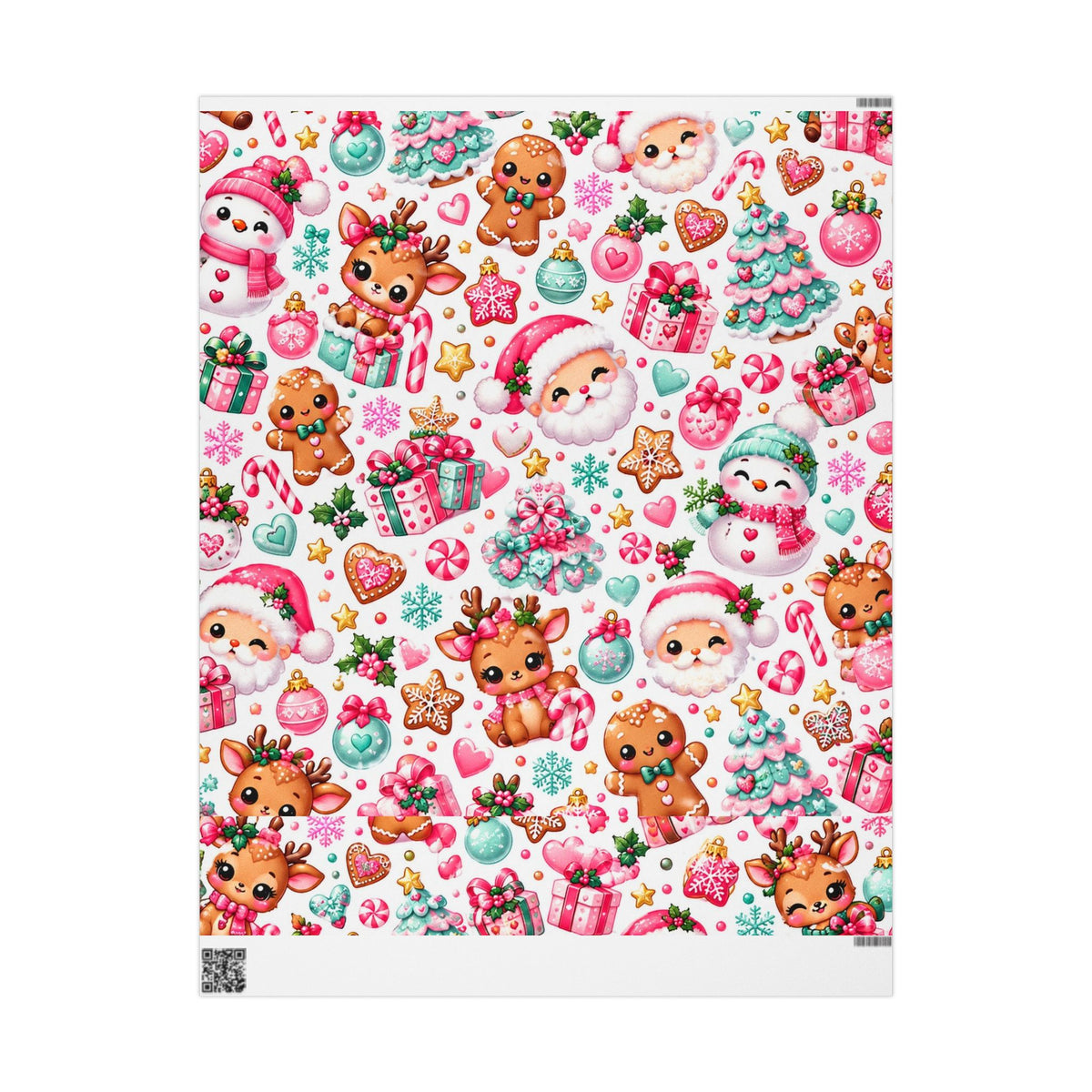 Sweet Christmas Wishes Pink & Mint Wrapping PaperWrapp