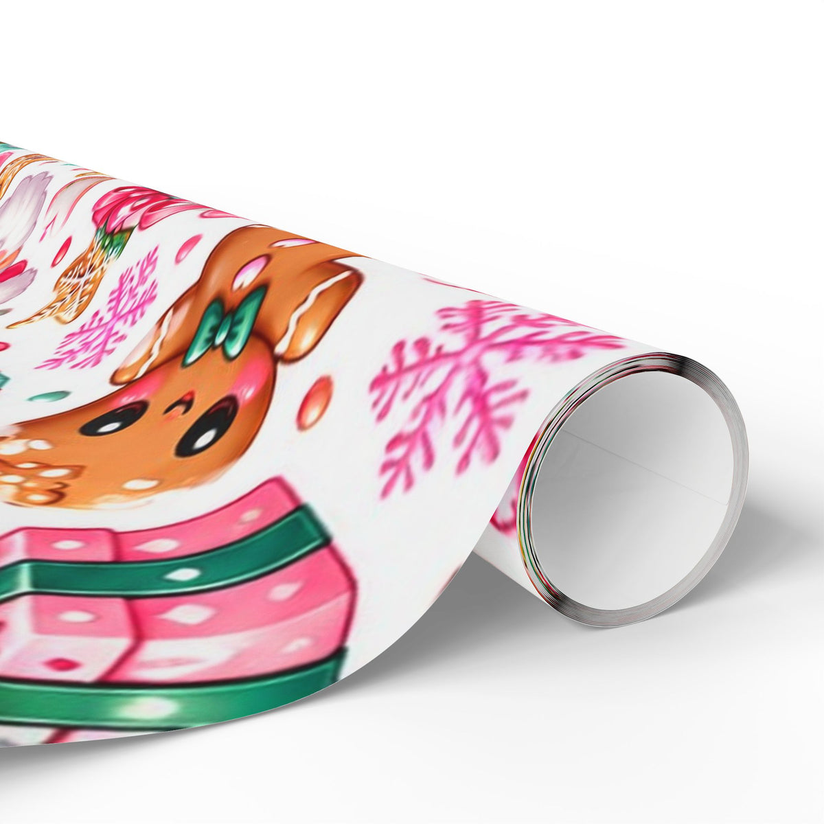 Sweet Christmas Wishes Pink & Mint Wrapping PaperWrapp