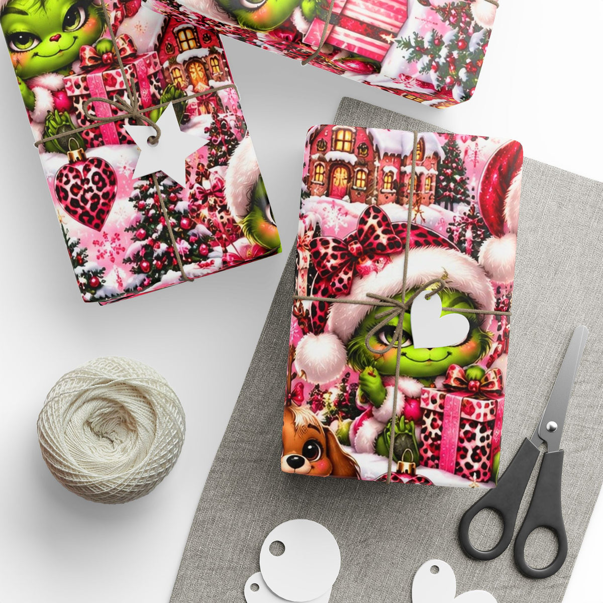 Merry Mischief Pink & Leopard Christmas Wrapping Paper