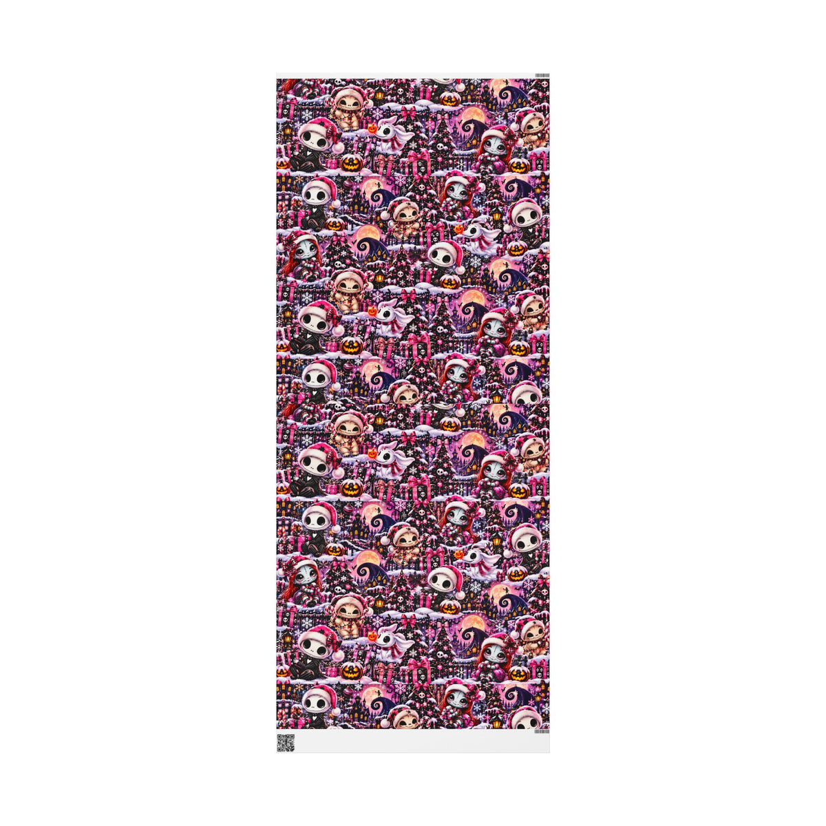 Pink Gothic Christmas Wrapping Paper – Merry & Spooky Holiday Magic