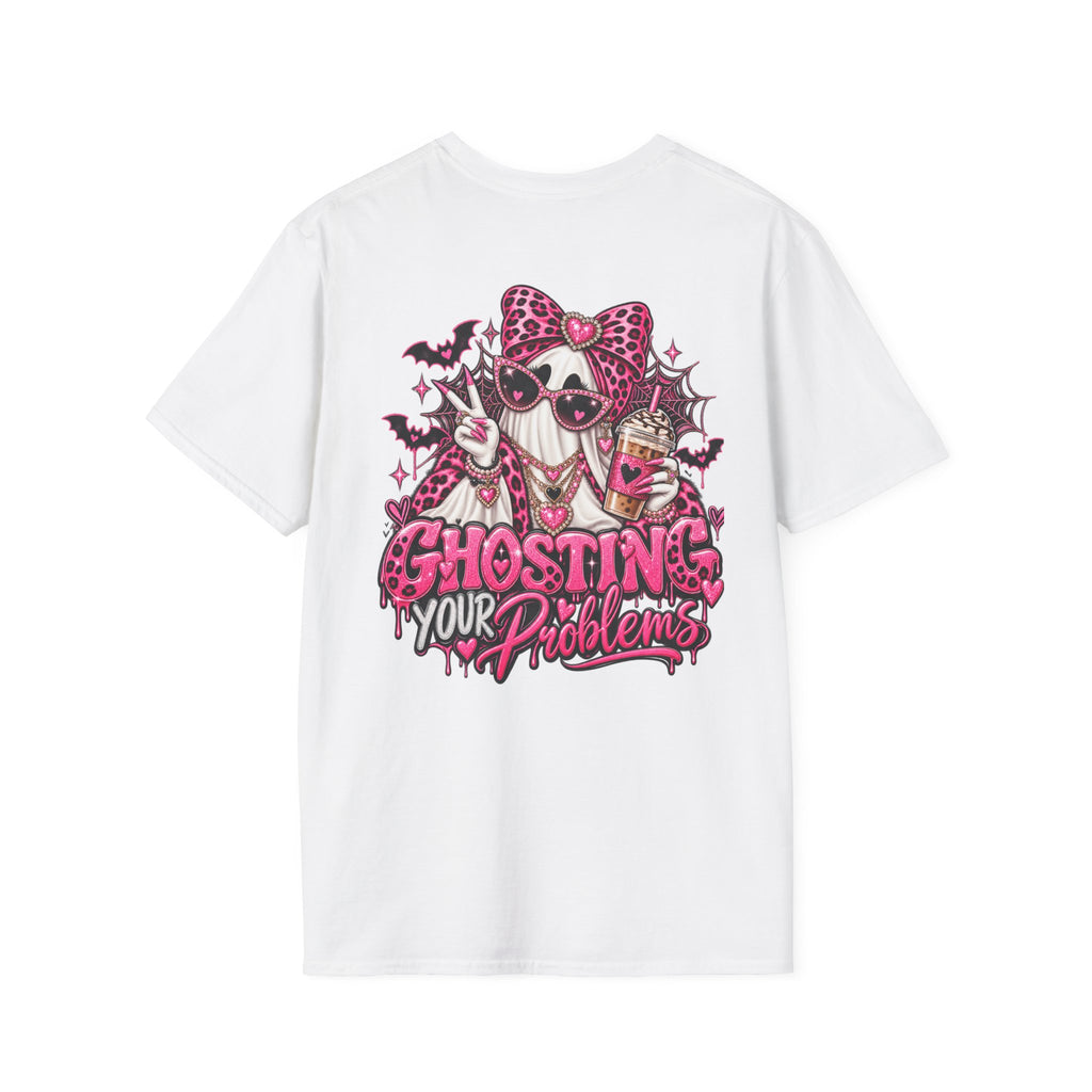Ghosting Your Problems Pink Bow Ghost T-Shirt